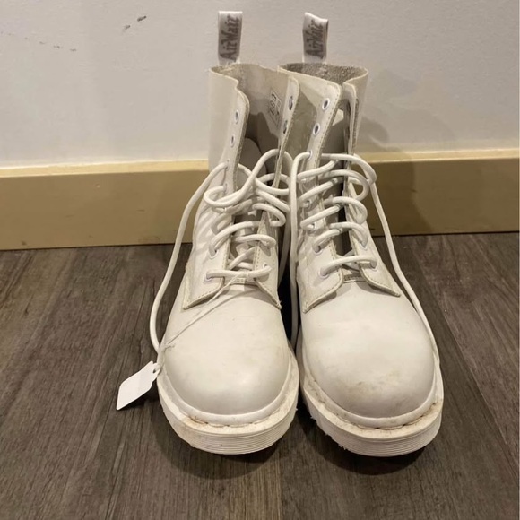 Dr. Martens White Lace-Up Boots - Picture 1 of 3